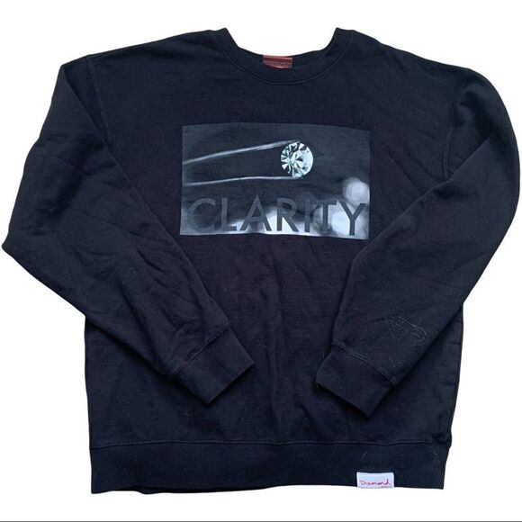 Diamond Supply Co Black Crewneck Graphic Sweatshirt Clarity Mens Size Large - Picture 1 of 7